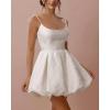 imageBubble Homecoming Dresses 2025 Embroidery Satin Short Prom Dresses Spaghetti Strap Cocktail Mini Party DressRed