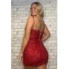 imageCorset Homecoming Dresses for Teens Spaghetti Straps Tight Short Prom Dress Sequin Bodycon Mini Club Night DressesLilac