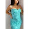 imageCorset Homecoming Dresses for Teens Spaghetti Straps Tight Short Prom Dress Sequin Bodycon Mini Club Night DressesYellow