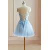 imageTulle Homecoming Dresses 2025 Prom Dresses Short Sparkly Beaded Formal Party GownsBlack