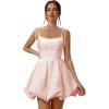imageBubble Homecoming Dresses 2025 Embroidery Satin Short Prom Dresses Spaghetti Strap Cocktail Mini Party DressBlush