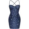 imageCorset Homecoming Dresses for Teens Spaghetti Straps Tight Short Prom Dress Sequin Bodycon Mini Club Night DressesNavy Blue
