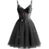imageTulle Homecoming Dresses 2025 Prom Dresses Short Sparkly Beaded Formal Party GownsBlack