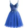 imageTulle Homecoming Dresses 2025 Prom Dresses Short Sparkly Beaded Formal Party GownsBlue