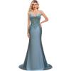 imageSilk Beaded Prom Dresses Long for Women Mermaid Formal Dresses Spaghetti Straps Evening Party GownsPink