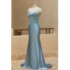 imageSilk Beaded Prom Dresses Long for Women Mermaid Formal Dresses Spaghetti Straps Evening Party GownsYellow