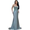 imageSilk Beaded Prom Dresses Long for Women Mermaid Formal Dresses Spaghetti Straps Evening Party GownsYellow