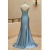 imageSilk Beaded Prom Dresses Long for Women Mermaid Formal Dresses Spaghetti Straps Evening Party GownsYellow