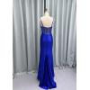 imagehomdor Silk Satin Prom Dresses Long Spaghetti Strap Bridesmaid Dresses Beaded Formal Evening Party Dress with SlitYellow
