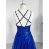 imageHalter Sequin Prom Dresses for Women Plus Size Ball Gown with Cape Sparkly Evening GownsYellow
