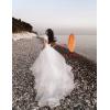 imageOne Shoulder Tulle Prom Dresses Long Quinceanera Dress Ball Gown Organza Puffy Wedding Dresses for BrideBurgundy