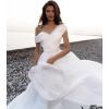 imageOne Shoulder Tulle Prom Dresses Long Quinceanera Dress Ball Gown Organza Puffy Wedding Dresses for BrideGreen