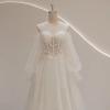 imagePuffy Sleeve Tulle Prom Dresses Off The Shoulder Ball Gown Sweetheart A Line Formal Evening GownsSky Blue