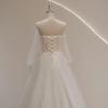 imagePuffy Sleeve Tulle Prom Dresses Off The Shoulder Ball Gown Sweetheart A Line Formal Evening GownsSky Blue