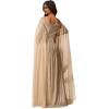 imageSequin Formal Dresses for Women Off Shoulder Prom Dresses for Womens Ball Gown Evening Dresses with CapeRose Gold