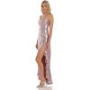 imageSpaghetti Straps Sequin Prom Dresses for Women Tight Mermaid Formal Dress Ruffle Sparkly Evening Party GownsPink