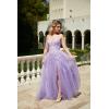 imageTulle Lace Appliques Prom Dresses Long Ball Gown for Women Spaghetti Straps Corset Backless Evening DressTurquoise