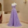 imageTulle Lace Appliques Prom Dresses Long Ball Gown for Women Spaghetti Straps Corset Backless Evening DressTurquoise