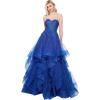imagehomdor Lace Appliques Tulle Prom Dresses Long Spaghetti Straps Layered Quinceanera Dresses Sweetheart Ball GownsNavy Blue