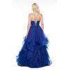 imagehomdor Lace Appliques Tulle Prom Dresses Long Spaghetti Straps Layered Quinceanera Dresses Sweetheart Ball GownsRed