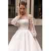 imagehomdor Long Sleeve Prom Dresses Lace Applique Wedding Dress Satin Ball Gown A Line Formal Evening GownsGold