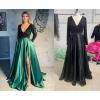 imagehomdor Long Sleeve Sequin Prom Dresses for Women Sparkly Formal Evening Dress Satin Wedding Dress with SlitDark Pink