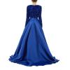 imagehomdor Long Sleeve Sequin Prom Dresses for Women Sparkly Formal Evening Dress Satin Wedding Dress with SlitDark Pink