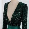 imagehomdor Long Sleeve Sequin Prom Dresses for Women Sparkly Formal Evening Dress Satin Wedding Dress with SlitYellow