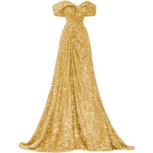 imageSequin Off Shoulder Prom Dresses Mermaid Ball Gown Sweetheart Evening Gown Long for WomenGold