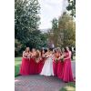 imageChiffon One Shoulder Bridesmaid Dresses with Slit ALine Long Formal Party Dress with PocketsEucalyptus
