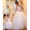 imageLong Sleeves Ball Gown Lace Pagent Flower Girl Dress for Wedding Party Dresses Kids Princess Communion DressIvory