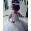 imageLong Sleeves Ball Gown Lace Pagent Flower Girl Dress for Wedding Party Dresses Kids Princess Communion DressIvory
