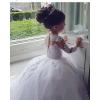 imageLong Sleeves Ball Gown Lace Pagent Flower Girl Dress for Wedding Party Dresses Kids Princess Communion DressWhite