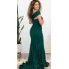 imageOne Shoulder Bridesmaid Dresses Long 2025 Mermaid Satin Prom Dress Stretchy Bodycon Formal Gowns for Wedding with SlitAqua