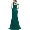 imageOne Shoulder Mermaid Bridesmaid Dresses for Wedding Long Prom Dresses Bodycon Formal Party Gowns with SlitAqua