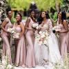 imageOne Shoulder Mermaid Bridesmaid Dresses for Wedding Ruched Satin Prom Dress Bodycon Formal Party DressDusty Blue