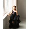 imageOne Shoulder Sequin Pagent Dresses Girls Tulle Ball Gown Layered High Low Flower Girl Dress for WeddingChampagne