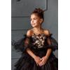imageTulle Pageant Dress Lace Flower Girl Dresses Appliques Tiered Princess Ball Gown Kids Prom Formal GownsGrape