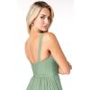 imageWomens Chiffon Bridesmaid Dresses Long Spaghetti Straps V Neck Ruched A Line Formal DressEmerald Green