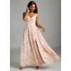 imageWomens Chiffon Bridesmaid Dresses Long Spaghetti Straps V Neck Ruched A Line Formal DressFloral Blush