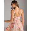 imageWomens Chiffon Bridesmaid Dresses Long Spaghetti Straps V Neck Ruched A Line Formal DressFloral Orange