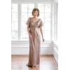 imageWomens V Neck Sequin Bridesmaid Dresses Long Sparkly Prom Dresses 2024 Mermaid Wrap Formal Evening GownsPlum