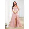 imagehomdor Spaghetti Straps Chiffon Bridesmaid Dresses for Women Long Ruffles Scoop Neck Pleated Formal Evening Gown with SlitYellow