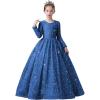imageLong Sleeve Sequin Pageant Dress Sparkly Flower Girl Dresses for Wedding Prom Kids Princess Ball GownBlue