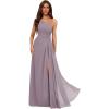 imageOne Shoulder Pleated Bridesmaid Dresses Long with Slit Chiffon A Line Formal Evening Dress for WomenWisteria