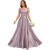 imageSatin Bridesmaid Dresses with Bow Square Neck A Line Formal Evening Dresses Long for WomenWisteria