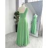 imageChiffon One Shoulder Bridesmaid Dress with Pleated Bodice Long Ruffles A Line Formal Dress for Women with SlitAqua