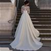 imageLong Sleeve Lace Wedding Dresses for Bride Satin Ball Gowns Simple V Neck Bridal Gowns for WomenBwhite