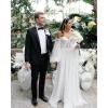 imageLong Sleeve Wedding Dress Plus Size Prom Dress 2024 Tulle Ball Gown Princess Formal Evening Gowns for WomenWine Red