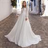 imageLong Sleeve Wedding Dresses for Bride Simple Satin Wedding Gown Lace Appliques Tulle Country Wedding Dress Bride GownWhitestyle3